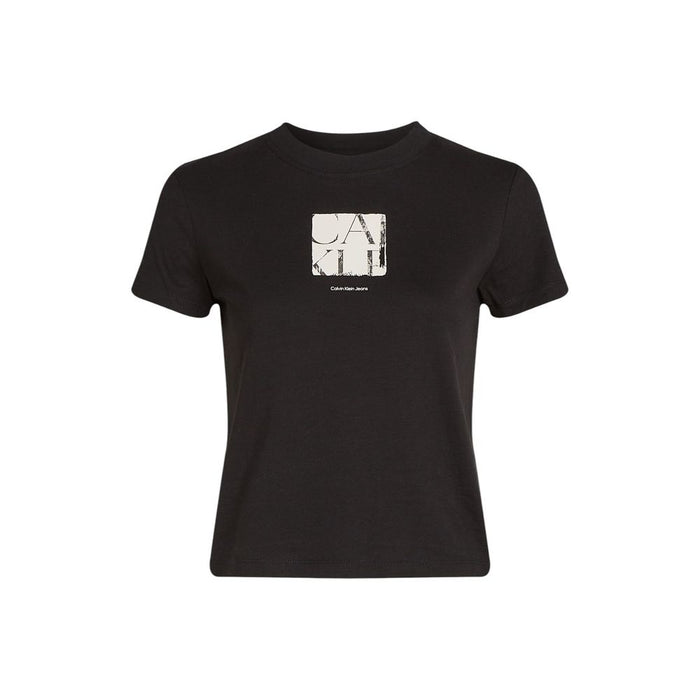 Calvin Klein Jeans Black Cotton Rigenerato Tops & T-Shirt