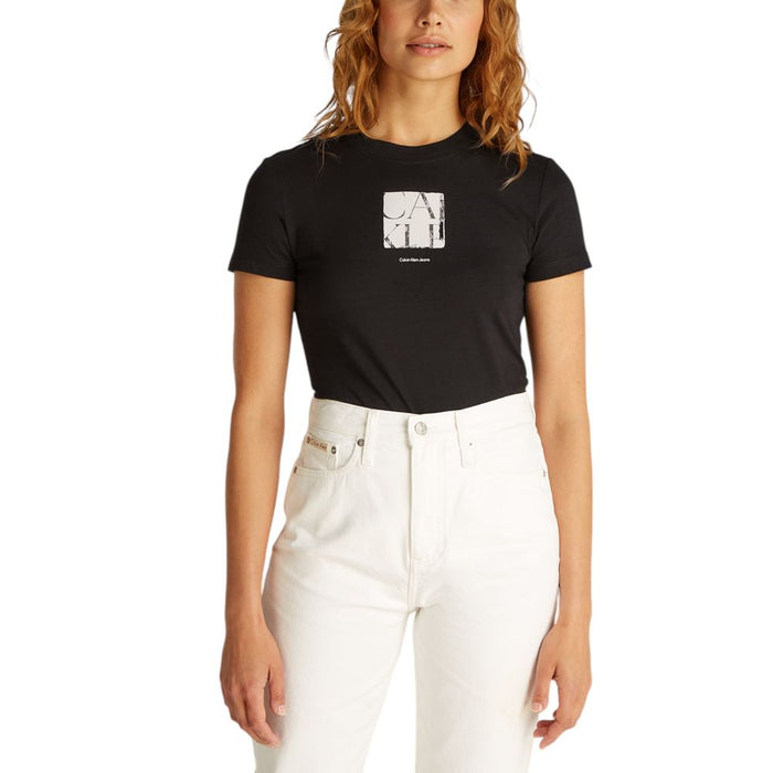 Calvin Klein Jeans Black Cotton Rigenerato Tops & T-Shirt