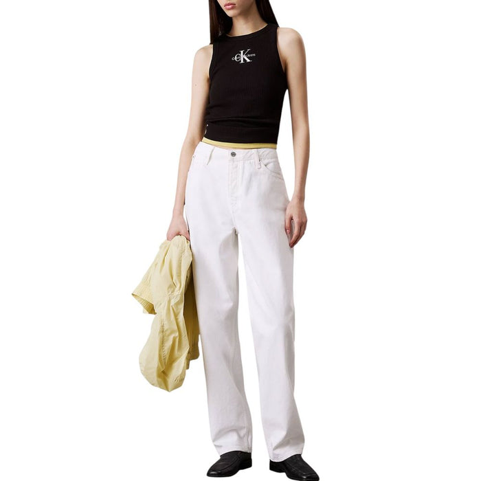 Calvin Klein Jeans Black Cotton Rigenerato Tops & T-Shirt