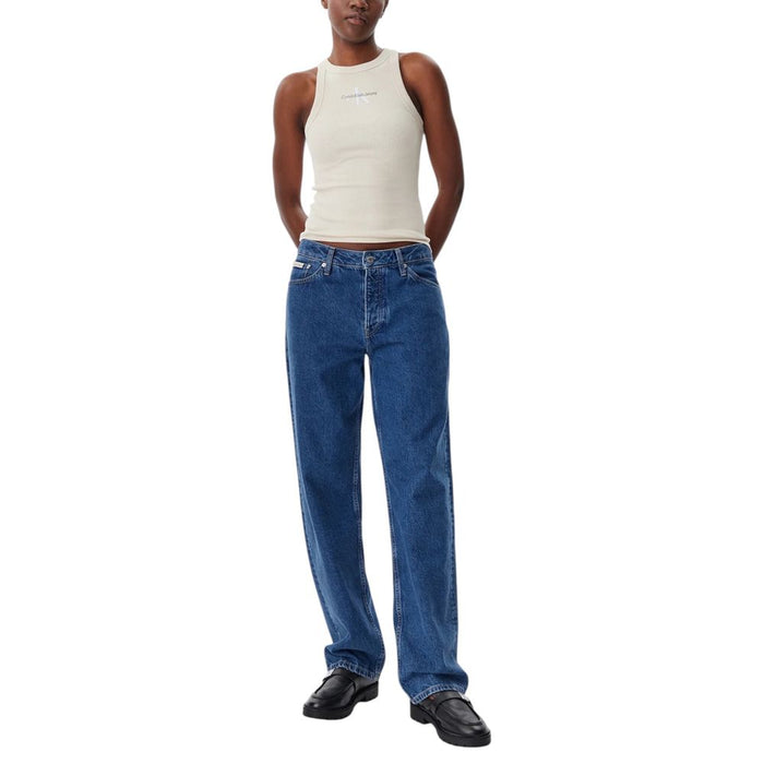 Calvin Klein Jeans Beige Cotton Rigenerato Tops & T-Shirt