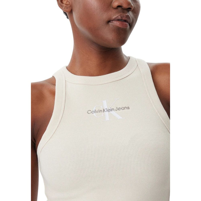 Calvin Klein Jeans Beige Cotton Rigenerato Tops & T-Shirt
