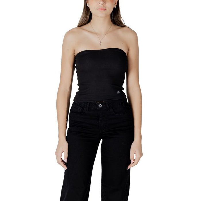 Calvin Klein Jeans Black Cotton Rigenerato Tops & T-Shirt