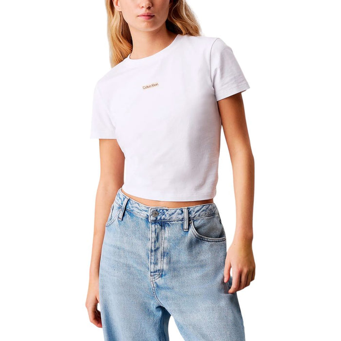 Calvin Klein Jeans White Cotton Rigenerato Tops & T-Shirt