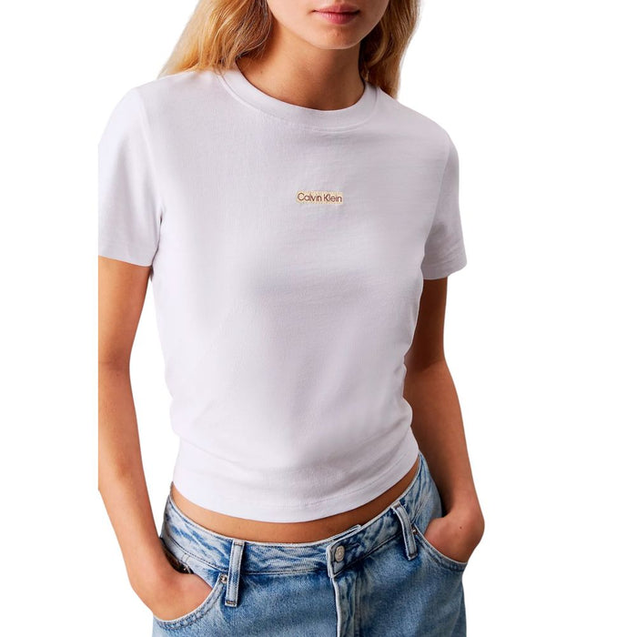 Calvin Klein Jeans White Cotton Rigenerato Tops & T-Shirt