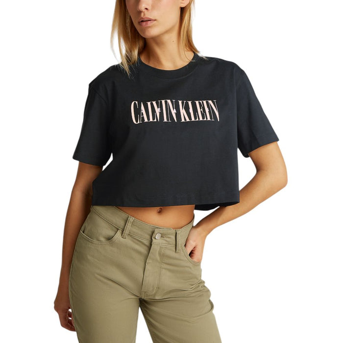 Calvin Klein Jeans Black Cotton Rigenerato Tops & T-Shirt