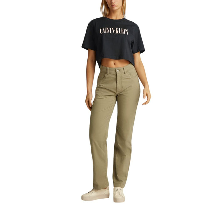 Calvin Klein Jeans Black Cotton Rigenerato Tops & T-Shirt