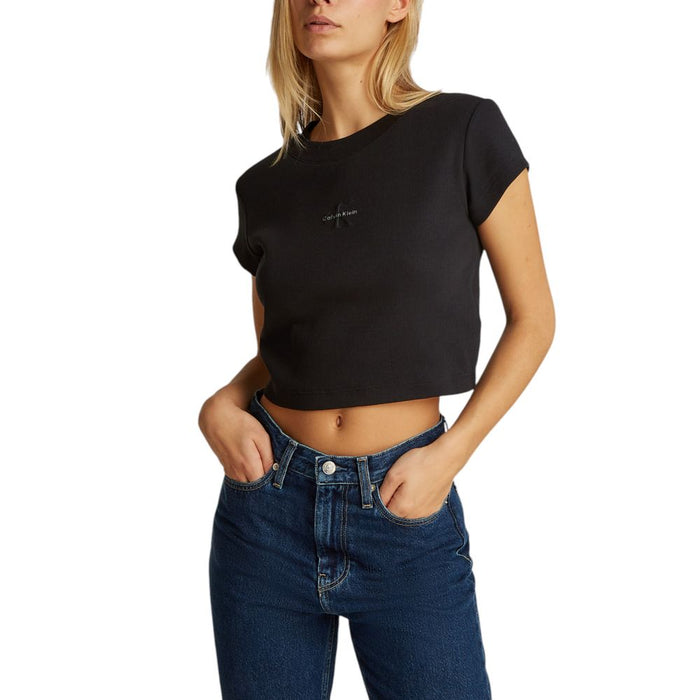 Calvin Klein Jeans Black Cotton Tops & T-Shirt