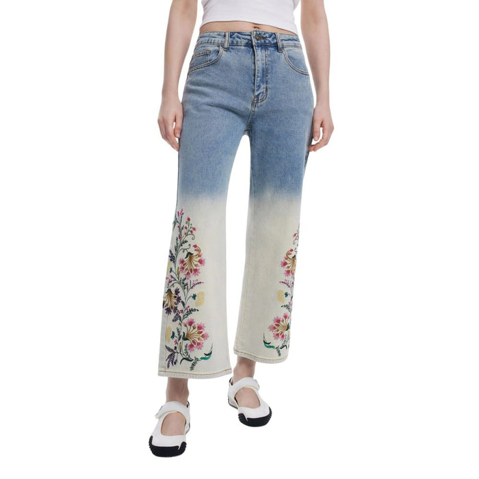Desigual Light Blue Cotton Jeans & Pant