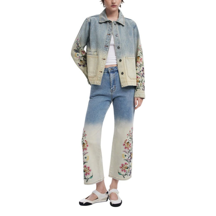 Desigual Light Blue Cotton Jeans & Pant