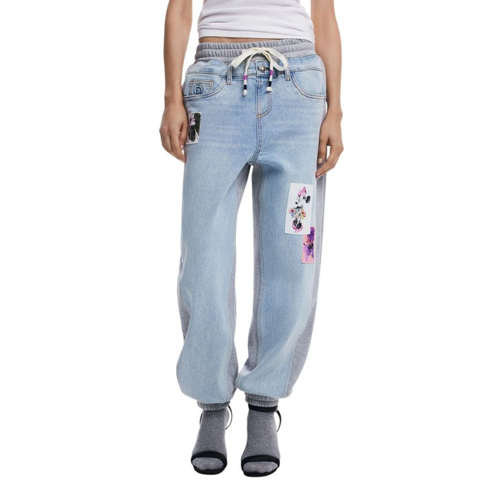 Desigual Light Blue Cotton Jeans & Pant