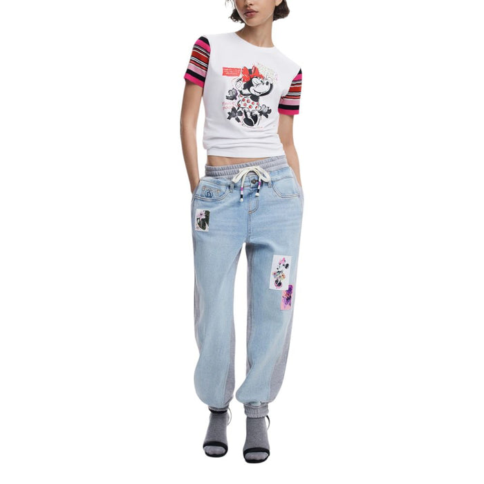 Desigual Light Blue Cotton Jeans & Pant