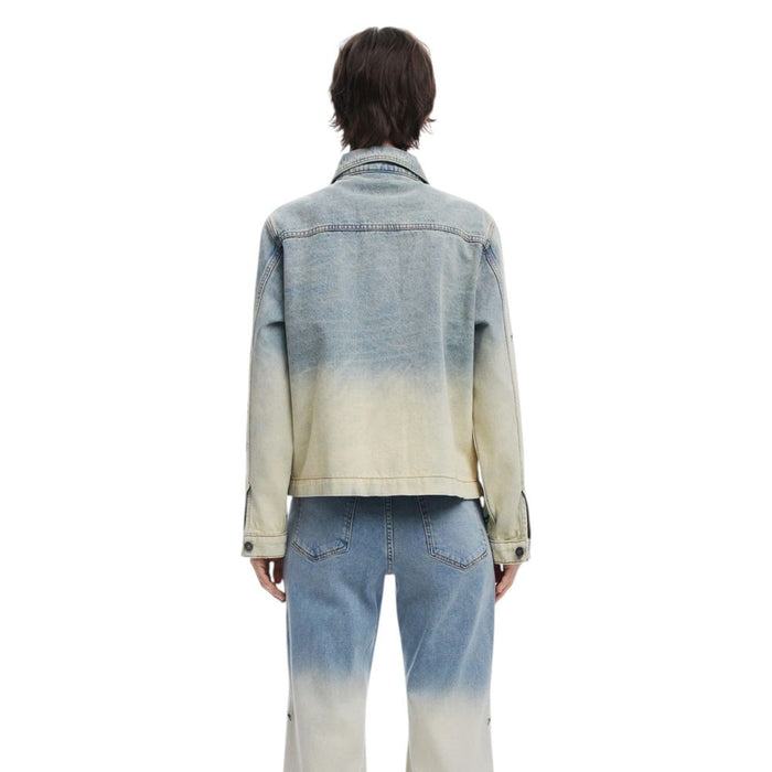 Desigual Light Blue Cotton Jackets & Coat