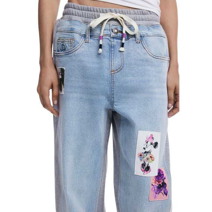 Desigual Light Blue Cotton Jeans & Pant