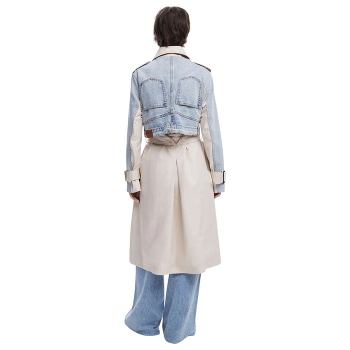 Desigual Light Blue Cotton Jackets & Coat