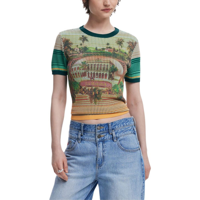 Desigual Green Viscose Tops & T-Shirt