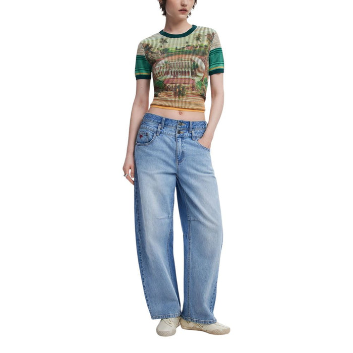 Desigual Green Viscose Tops & T-Shirt