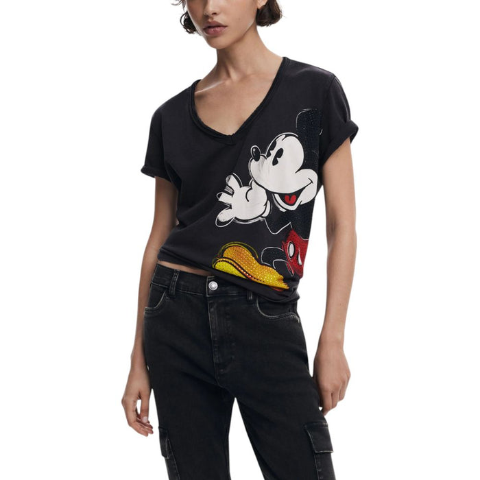 Desigual Black Cotton Tops & T-Shirt