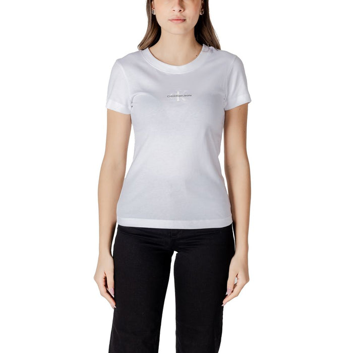 Calvin Klein Jeans White Cotton Rigenerato Tops & T-Shirt