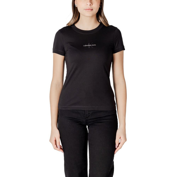 Calvin Klein Jeans Black Cotton Rigenerato Tops & T-Shirt