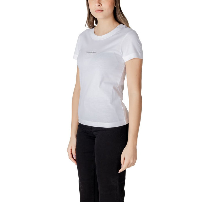 Calvin Klein Jeans White Cotton Rigenerato Tops & T-Shirt
