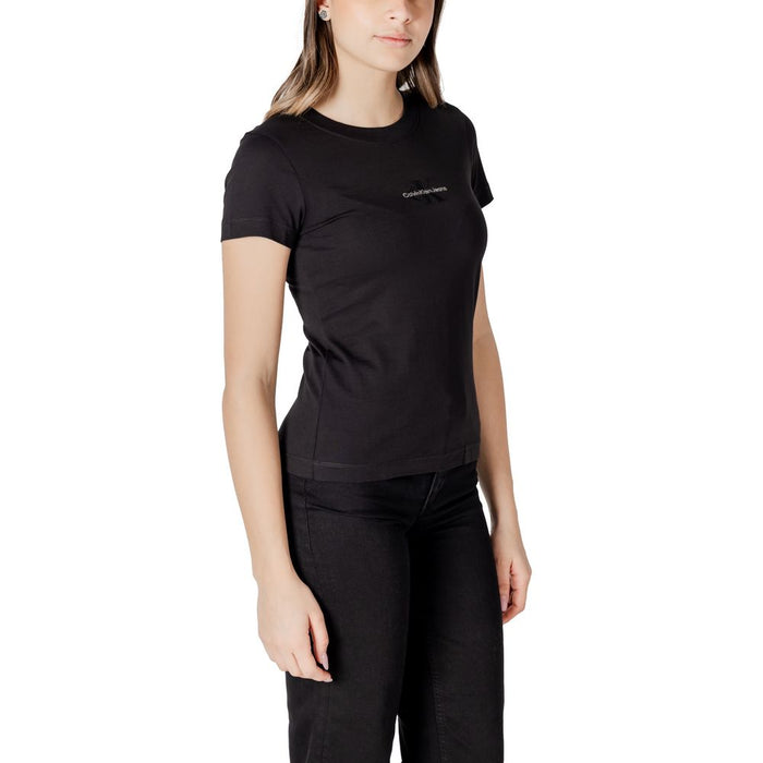 Calvin Klein Jeans Black Cotton Rigenerato Tops & T-Shirt
