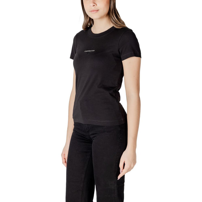 Calvin Klein Jeans Black Cotton Rigenerato Tops & T-Shirt