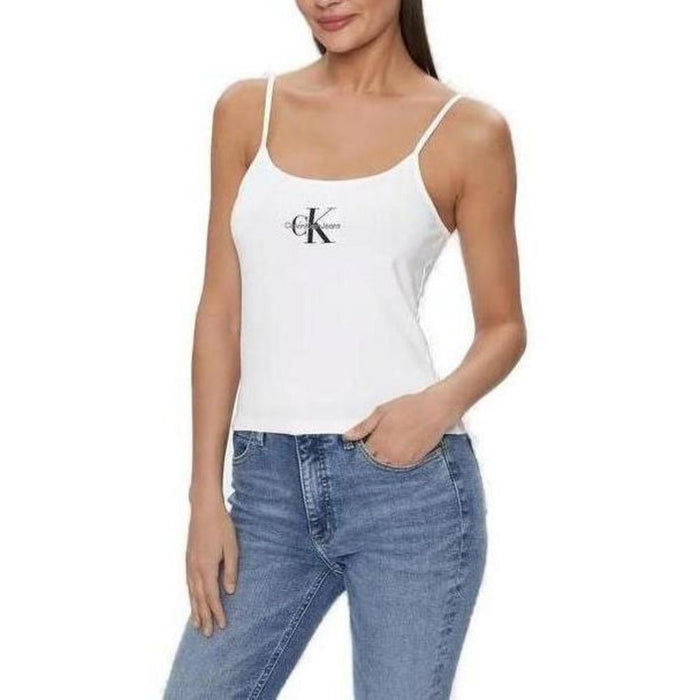 Calvin Klein Jeans White Cotton Tops & T-Shirt