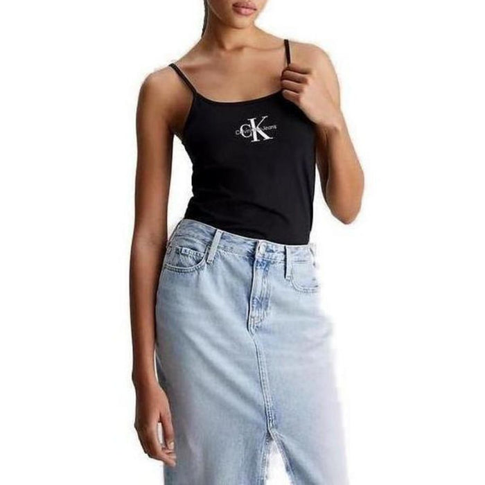 Calvin Klein Jeans Black Cotton Tops & T-Shirt