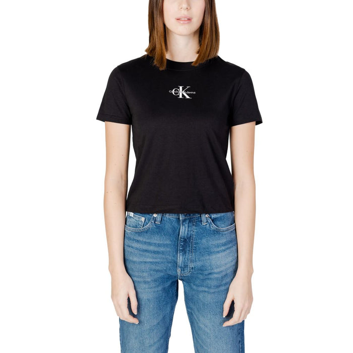 Calvin Klein Jeans Black Cotton Tops & T-Shirt