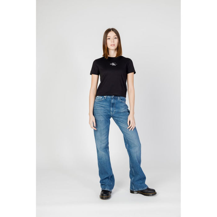 Calvin Klein Jeans Black Cotton Tops & T-Shirt