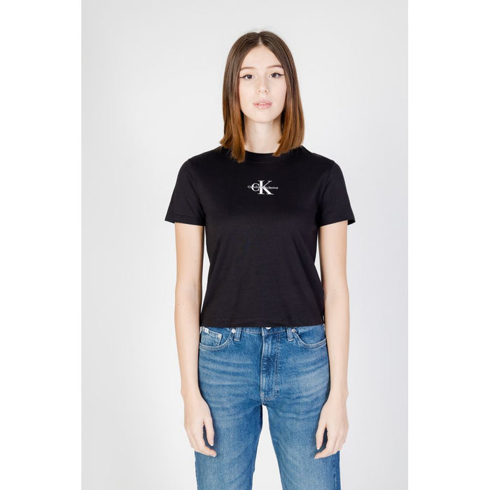 Calvin Klein Jeans Black Cotton Tops & T-Shirt