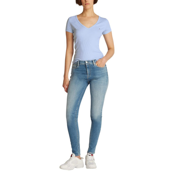 Tommy Hilfiger Jeans Blue Cotton Rigenerato Tops & T-Shirt