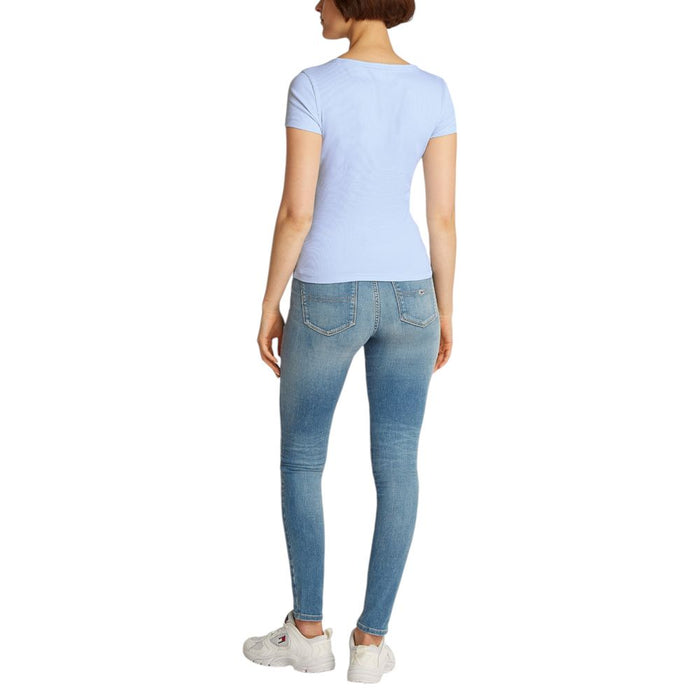 Tommy Hilfiger Jeans Blue Cotton Rigenerato Tops & T-Shirt