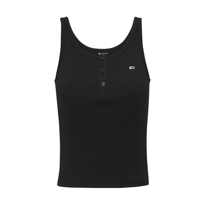 Tommy Hilfiger Jeans Black Cotton Rigenerato Tops & T-Shirt