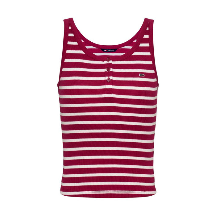 Tommy Hilfiger Jeans Red Cotton Rigenerato Tops & T-Shirt