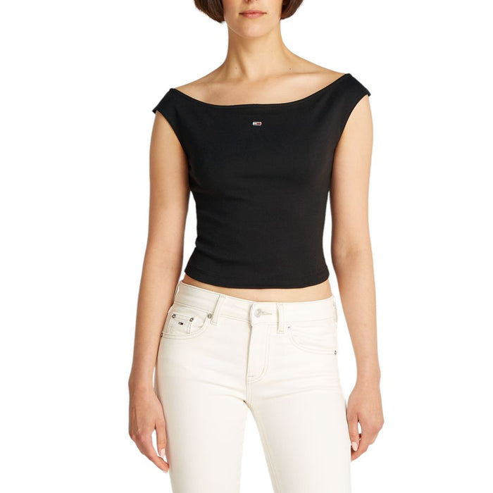 Tommy Hilfiger Jeans Black Cotton Tops & T-Shirt