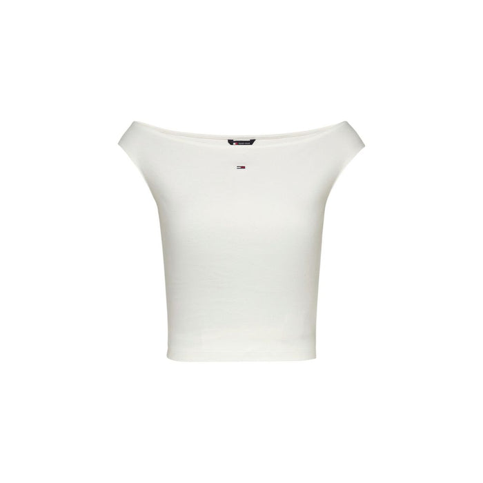 Tommy Hilfiger Jeans Cream Cotton Tops & T-Shirt