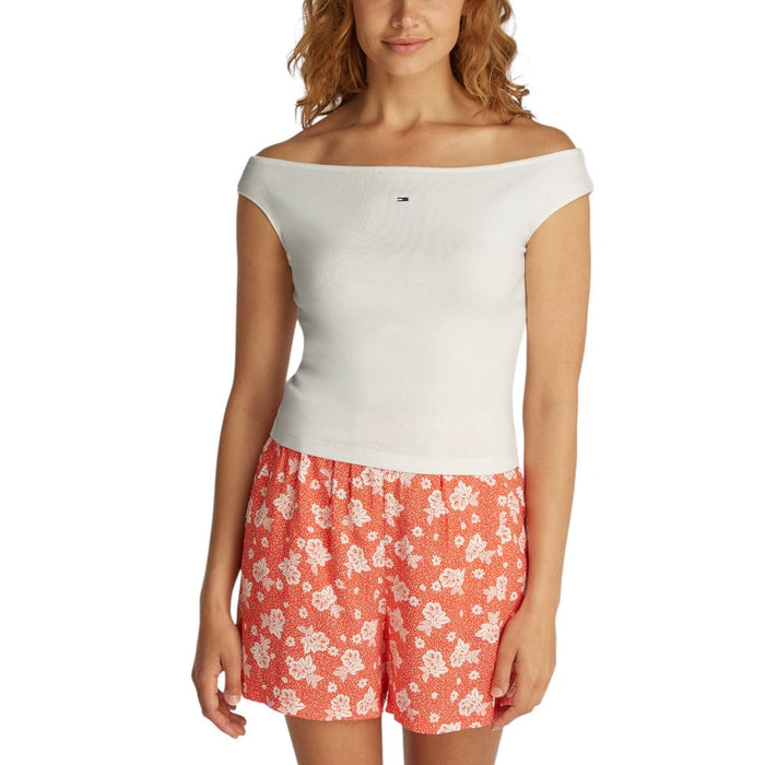 Tommy Hilfiger Jeans Cream Cotton Tops & T-Shirt