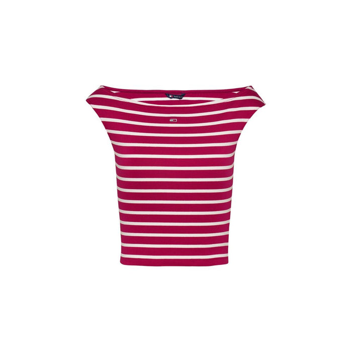 Tommy Hilfiger Jeans Red Cotton Tops & T-Shirt