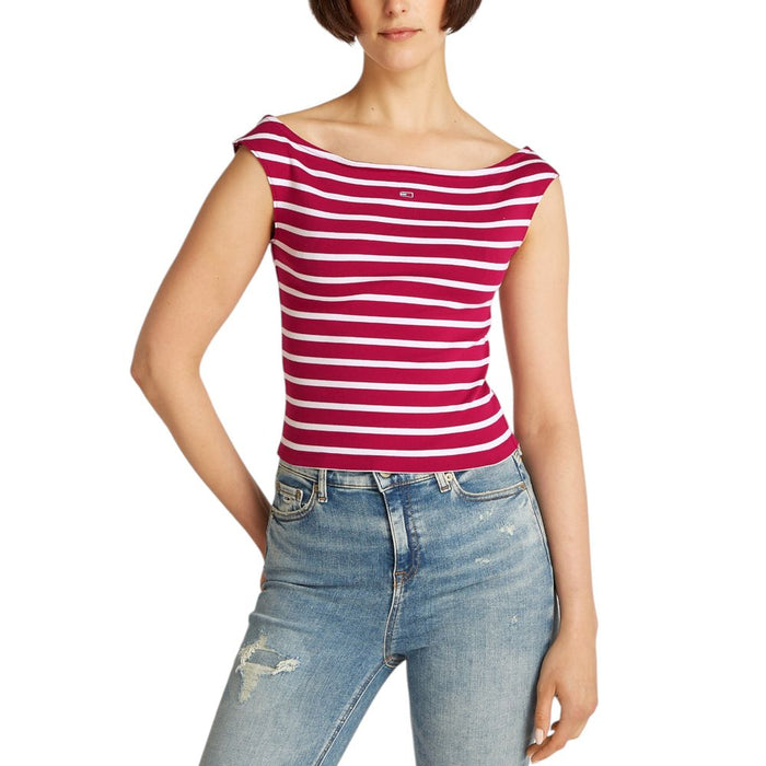 Tommy Hilfiger Jeans Red Cotton Tops & T-Shirt