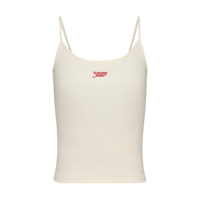 Tommy Hilfiger Jeans Cream Cotton Rigenerato Tops & T-Shirt
