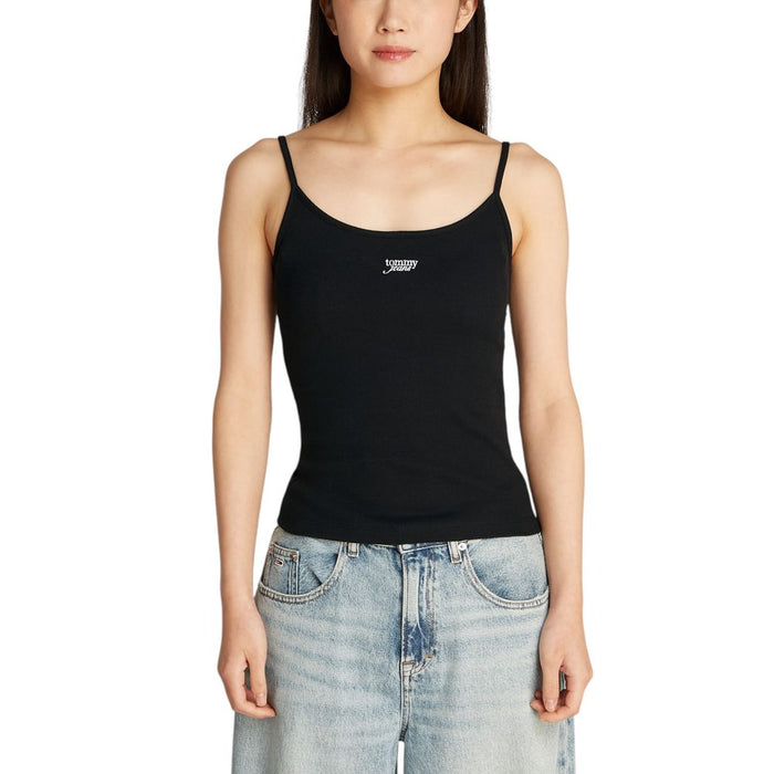 Tommy Hilfiger Jeans Black Cotton Rigenerato Tops & T-Shirt