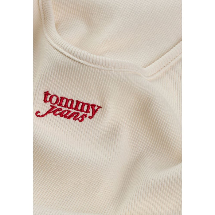 Tommy Hilfiger Jeans Cream Cotton Rigenerato Tops & T-Shirt