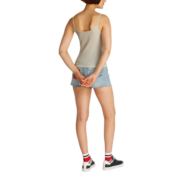 Tommy Hilfiger Jeans Cream Cotton Rigenerato Tops & T-Shirt