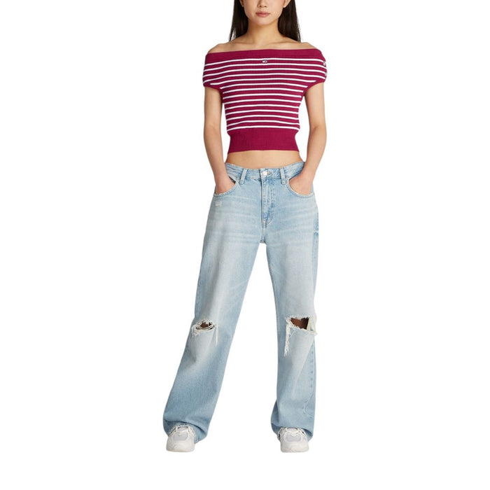 Tommy Hilfiger Jeans Red Cotton Tops & T-Shirt
