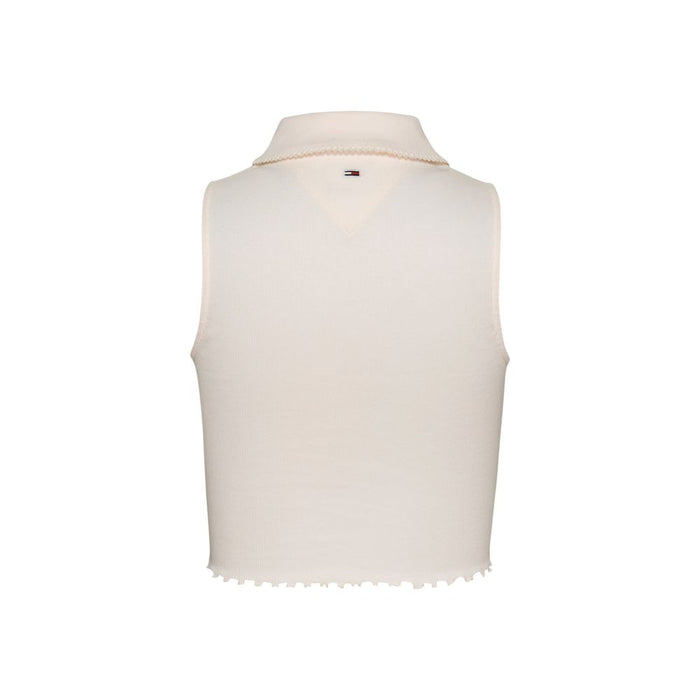 Tommy Hilfiger Jeans White Cotton Rigenerato Tops & T-Shirt