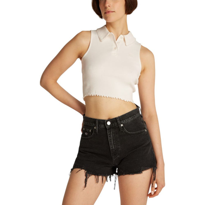 Tommy Hilfiger Jeans White Cotton Rigenerato Tops & T-Shirt