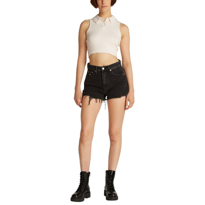 Tommy Hilfiger Jeans White Cotton Rigenerato Tops & T-Shirt