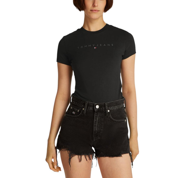 Tommy Hilfiger Jeans Black Cotton Tops & T-Shirt