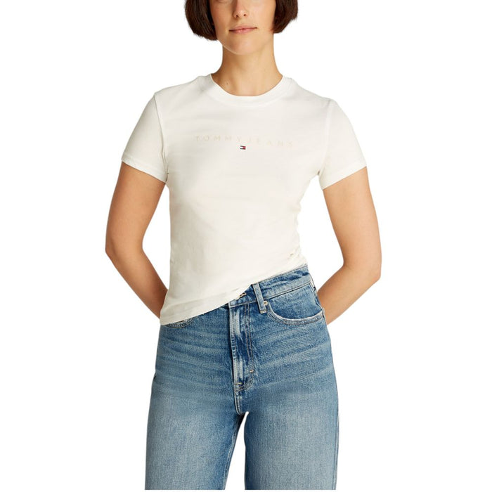 Tommy Hilfiger Jeans Cream Cotton Tops & T-Shirt